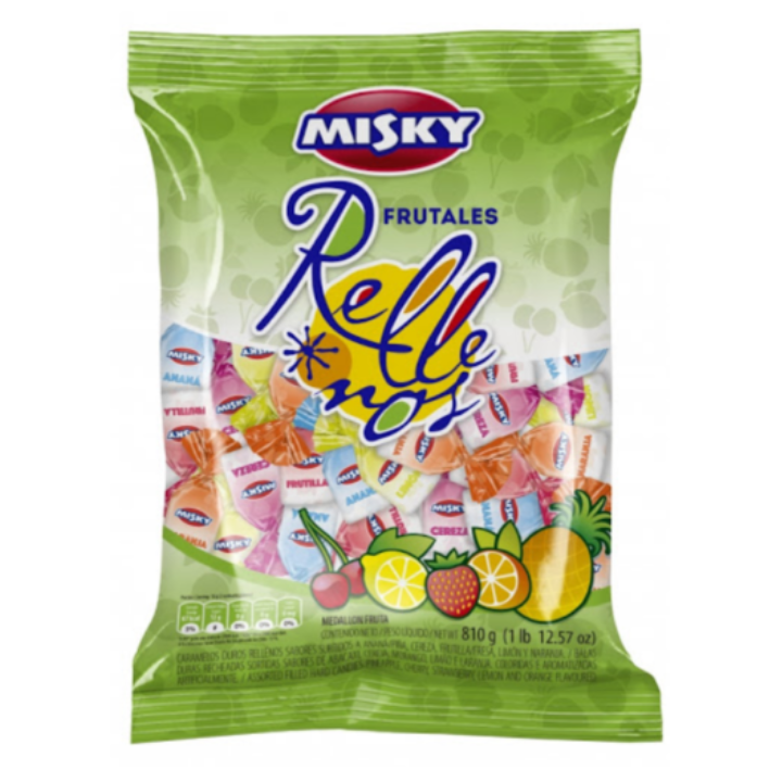 Caramelos Rellenos Frutales Misky x 675 g