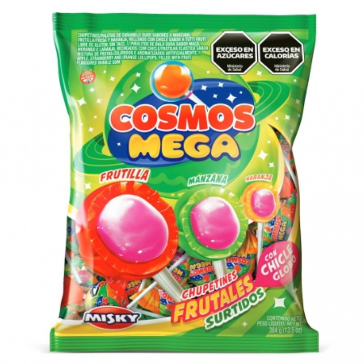 Chupetines Cosmos Mega con Chicle x 24 unidades