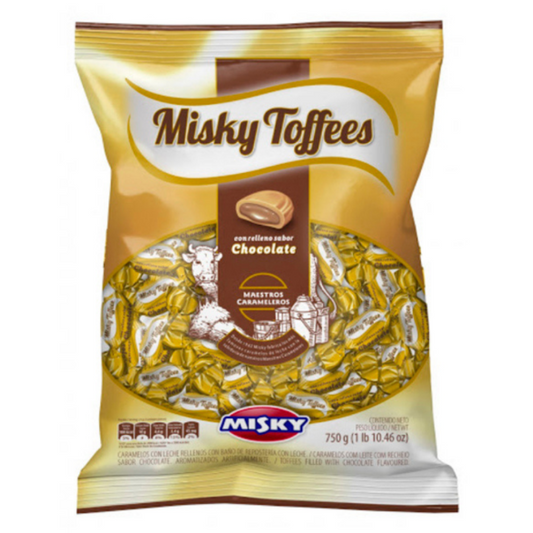 Caramelos Misky Toffee Relleno Chocolate x 648 g