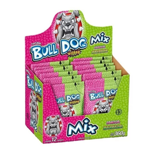 Pastillas Ácidas Bull Dog x 12 unidades sabor MIX Sandia-Manzana