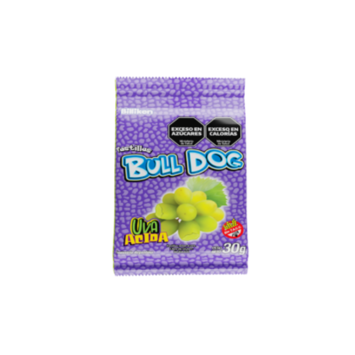 Pastillas Ácidas Bull Dog x 12 unidades sabor uva