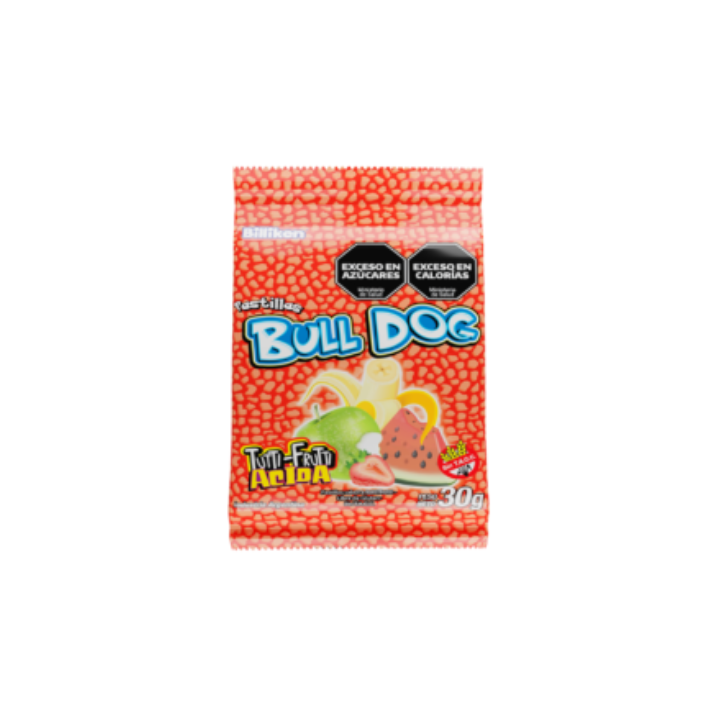 Pastillas Ácidas Bull Dog x 12 unidades sabor tutti fruti