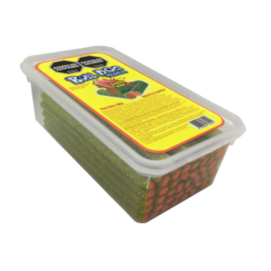 Regaliz Bull Dog Sandia x 360 gr. Goma ácida en formato de cable (56 un. aproximadamente)